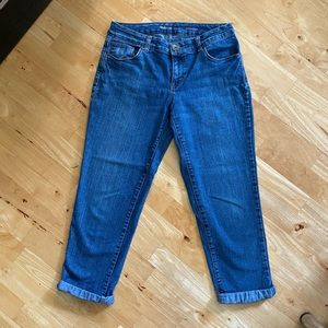 Style & Co Denim rolled cuff cropped Boyfriend stretch blue jeans 8P